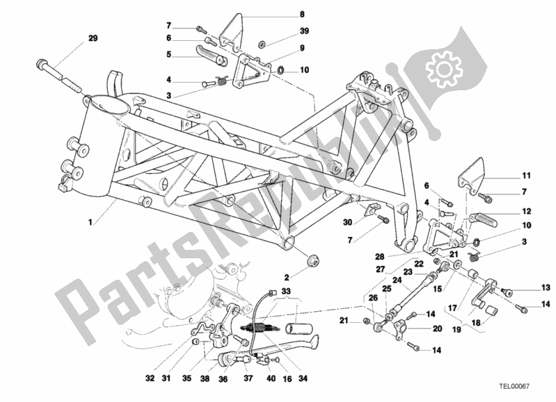 Toutes les pièces pour le Cadre du Ducati Superbike 996 R II 2001